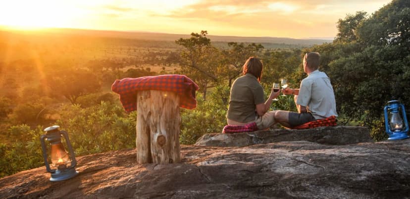 A couple enjoying safari